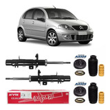 Amortecedor Dianteiro C3 Par + Kit Coxim Axios 2003 Á 2012 