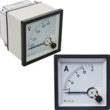 Amperimetro 72x72mm Medição Direta 20a + Voltimetro 0-500vca