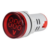 Amperímetro Digital Redondo 12-500v Amp Voltímetro Led Verme