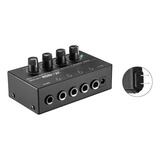 Amplificador De Fone De Ouvido Ha400 4 Canais Mini Stereo Bl