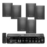 Amplificador Som Ambiente Com Bluetooth + 06 Caixas De Som