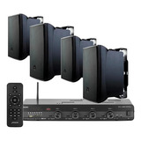 Amplificador Som Ambiente Frahm Bluetooth + 04 Caixas Jbl Cor Preto (slim 4500 + 04 Caixas) Voltagem 110/220
