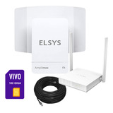 Amplimax Fit 4g Dados Internet Rural Elsys + Chip Vivo 100gb