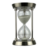 Ampulheta Antiga Decorativa Retro Clássica Cor Prata 17cm