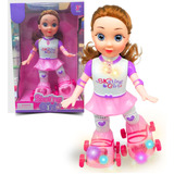 Amy Boneca Patinadora Infantil Luz Patina Canta Dança