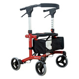 Andador 4 Rodas Alumínio Dobrável Walker Plus Vinho Freedom