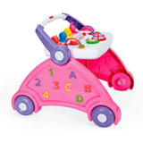 Andador Bebê Didático Infantil Brinquedo Rosa - Poliplac