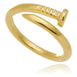 Anel Ajustável Prego Banhado A Ouro 18k