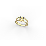 Anel Arquitetura- Ouro Amarelo 18k- Safiras Azuis Naturais