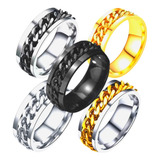Anel Corrente Rotativo Giratório Aço Inox Black Rock Funk