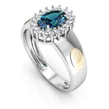Anel De Formatura Em Ouro Branco 18k Com Diamantes Vibrantes
