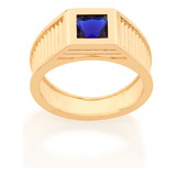 Anel De Formatura Folheado Ouro Com Cristal Rommanel 512856