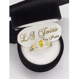 Anel De Grau Formatura Feminino Prata 950 Símbolos Ouro 18k