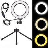 Anel De Luz Led 16cm Usb + Tripé Maquiagem Foto Vídeo Tb1501