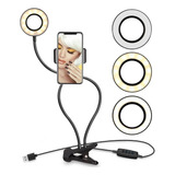 Anel De Luz Ring Light Articulado Com Suporte Para Celular