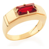 Anel Folheado Ouro 18k Com Cristal Presente Rommanel 512478
