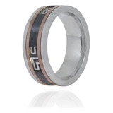 Anel Giratório Masculino Elegante Em Aço Inox Geométrico Top