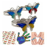 Anel Humor Borboleta Muda De Cor Candy Temos Colar Pulseira