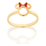 Anel Infantil Rommanel Folheado Ouro Com Minnie 513427