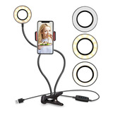 Anel Luz Iluminador Led Ring Light Suporte Celular P/ Vídeo