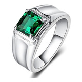 Anel Masculino Banhado Ouro Branco Pedra Verde Azul Vermerlh