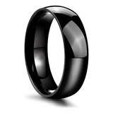 Anel Preto Masculino Feminino Aliança Compromisso Aço Inox 