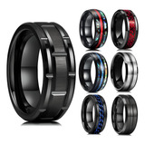 Anel Preto Masculino Oxidado Feminino Aliança Aço Inoxidável