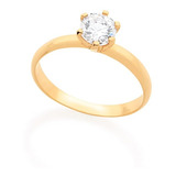 Anel Rommanel Solitário Com Zirconia 512405