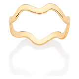 Anel Skinny Ondulado Banhado Ouro Rommanel 513407