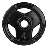 Anilha 4kg Emborrachada 31mm P/barras E Halteres Musculação Cor Preto