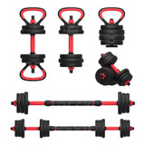 Anilha Halter Barra Kettlebell Kit Musculação