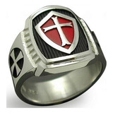 Anillos Armadura Vermelha Escudo Cavaleiro Templário Cruzado