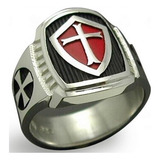 Anillos Armadura Vermelha Escudo Cavaleiro Templário Cruzado