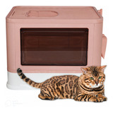 Animaux Banheiro Gato Fechado Filtro Anti-odor Pá Coçadinha Luxo Cor Rose Médio