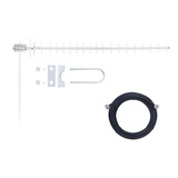 Antena Celular Rural 700mhz 20dbi Aquário Com Cabo 15m 