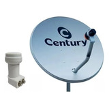 Antena De Chapa Banda Ku Century 60cm Parabólica Lnbf Duplo