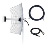 Antena Lte 4g 2600mhz Aquário 20dbi Cabo Adaptador Interface