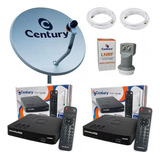 Antena Parabólica Banda Ku 60cm 2 Midiabox Century Lnb Duplo