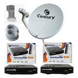 Antena Parabólica Century 75cm Banda Ku 5g C/ 2 Midiabox B5