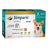 Anti Pulgas Simparic 40mg C/3comp Cães 10,1 A 20 Kg