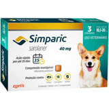 Anti Pulgas Simparic 40mg C/3comp Cães 10,1 A 20 Kg