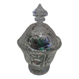 Antiga Bomboniere Em Cristal Ricamente Lapidado