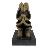 Antiga Escultura Bronze Art Moderna Assinada