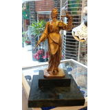 Antiga Escultura Da Justiça Em Bronze Linda