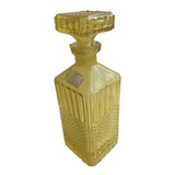 Antiga Garrafa Licoreira Vidro Amarela Vintage Quadrada 1l