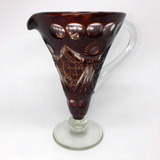 Antiga Jarra Em Cristal Baccarat Cor Vermelho Rubi Lapidado