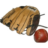 Antiga Luva De Baseball Couro + Bola Antiga Franklin