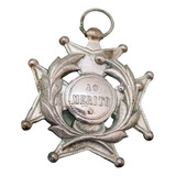 Antiga Medalha Comenda Ao Mérito Folheada A Prata Dupla Face
