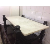 Antiga Mesa Centro De Sala Com Tampo De Granito-não Envio!