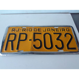 Antiga Placa Automotiva Amarela Original